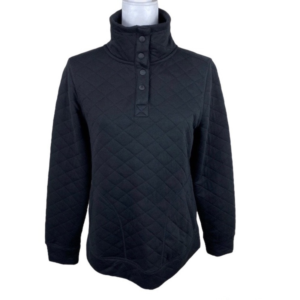 NWT Modern Canvas black quilted pullover size S